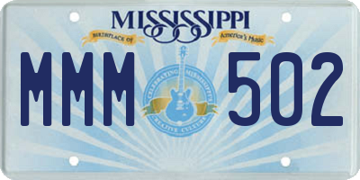 MS license plate MMM502