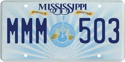 MS license plate MMM503