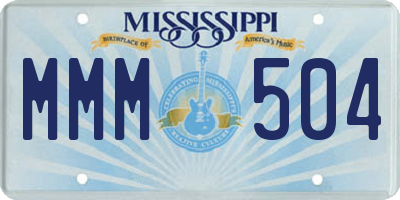 MS license plate MMM504