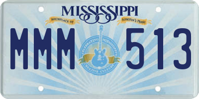 MS license plate MMM513