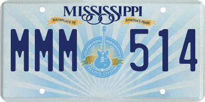 MS license plate MMM514
