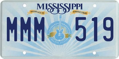 MS license plate MMM519