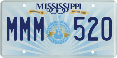 MS license plate MMM520