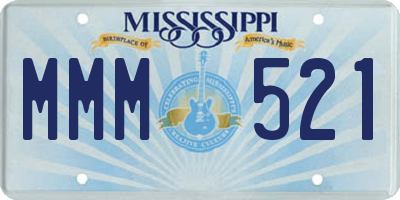 MS license plate MMM521