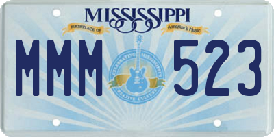 MS license plate MMM523