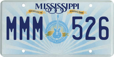 MS license plate MMM526