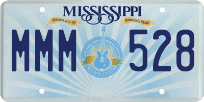 MS license plate MMM528