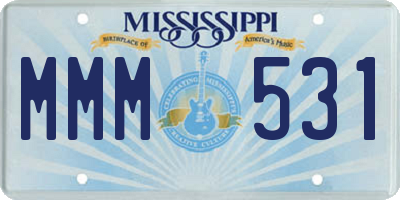 MS license plate MMM531