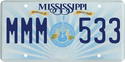 MS license plate MMM533