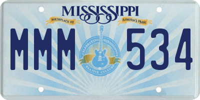 MS license plate MMM534