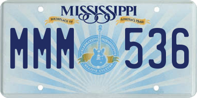 MS license plate MMM536