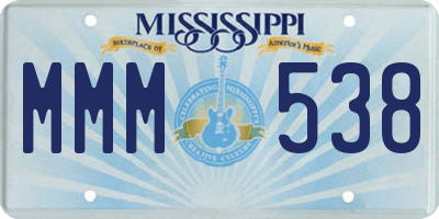 MS license plate MMM538