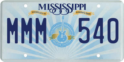 MS license plate MMM540