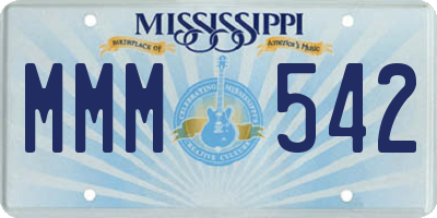 MS license plate MMM542