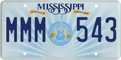 MS license plate MMM543