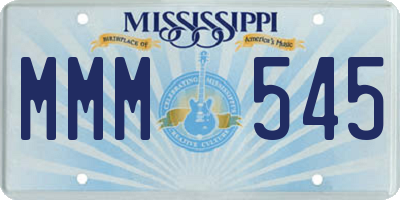 MS license plate MMM545