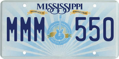 MS license plate MMM550