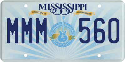 MS license plate MMM560