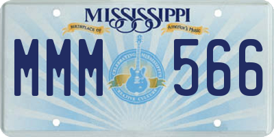 MS license plate MMM566