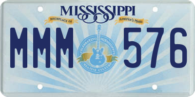 MS license plate MMM576