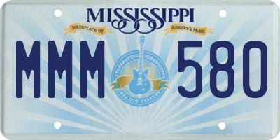 MS license plate MMM580
