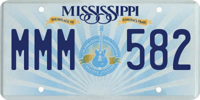MS license plate MMM582