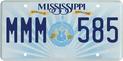 MS license plate MMM585