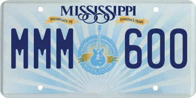 MS license plate MMM600