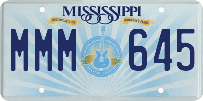 MS license plate MMM645
