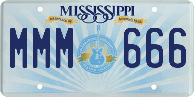 MS license plate MMM666