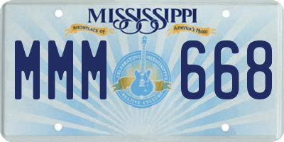 MS license plate MMM668