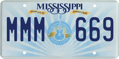 MS license plate MMM669