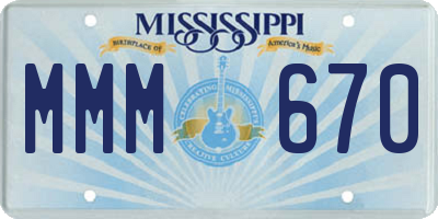 MS license plate MMM670