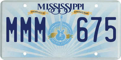 MS license plate MMM675