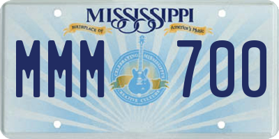 MS license plate MMM700