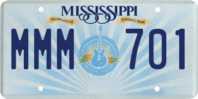 MS license plate MMM701