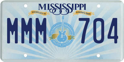 MS license plate MMM704