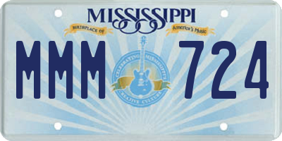 MS license plate MMM724