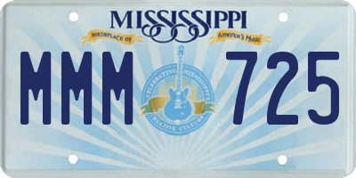 MS license plate MMM725