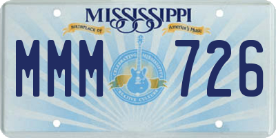 MS license plate MMM726