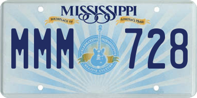 MS license plate MMM728