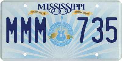 MS license plate MMM735