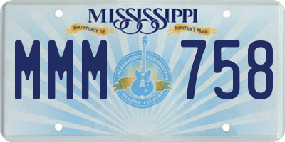 MS license plate MMM758