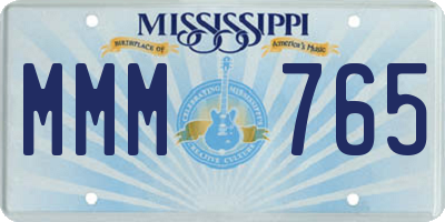 MS license plate MMM765