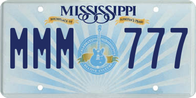 MS license plate MMM777