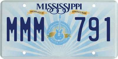 MS license plate MMM791