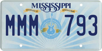MS license plate MMM793