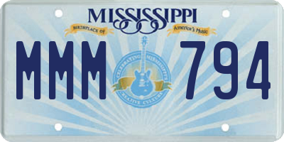 MS license plate MMM794