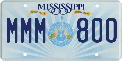 MS license plate MMM800