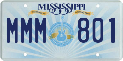 MS license plate MMM801